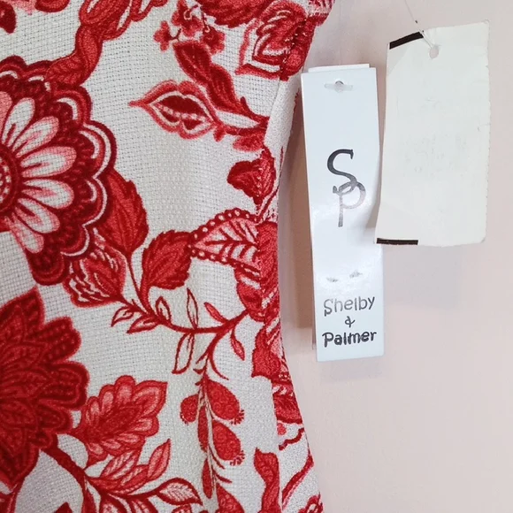 Shelby & Palmer Red Floral Midi Dress - Picture 3 of 6